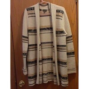 The Limited Womens Sweater Medium Beige Long Sleeve Open Front Knit Cardigan